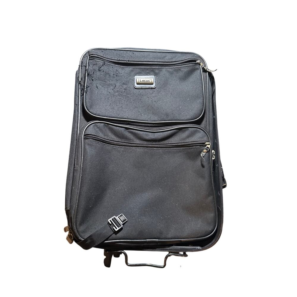 Lucas Black Softside Expandable Rolling‎ Suitcase Luggage Travel Bag